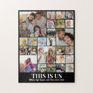 Custom Photo Collage 25 Pictures 11x14 Family Kids Jigsaw Puzzle