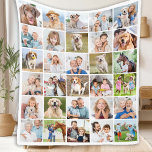 Custom Photo Collage 30 Family Friends Pets Dog  Fleece Blanket<br><div class="desc">Cosy Memories Photo Collage Blanket Wrap yourself in warmth and cherished memories with our Cosy Memories Photo Collage Blanket. This beautifully crafted blanket is designed to showcase 30 of your favourite photos, making it the perfect personalised keepsake for any occasion. Key Features Modern and Simple Design: Our blanket features a...</div>