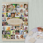 Custom Photo Collage 40 Pictures This is Us Quote Jigsaw Puzzle<br><div class="desc">Custom photo puzzle which you can customise with up to 40 different photos. The wording is lettered in skinny font typography and reads "This Is Us", which you are welcome to edit if you wish. The photo template is ready for you to add your pictures working left to right in...</div>