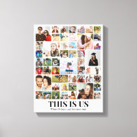 Custom Photo Collage 50 Pictures Grid 11x14 White