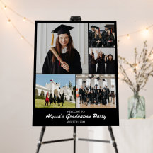 Custom Photo Collage 5 Pictures 11x14 22x28 Black