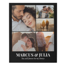Custom Photo Collage 5 Pictures Grid 16x20 Black