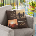 Custom Photo Collage 60th Birthday Gifts for Men Cushion<br><div class="desc">Crafted to commemorate a man's 60th milestone, our Custom Photo Collage 60th Birthday Gifts for Men Throw Pillow captures the essence of a life well-lived. Against rich coffee brown vintage aesthetics, this pillow becomes a personal canvas, intertwining four cherished photos and custom text. A fusion of comfort and nostalgia, this...</div>