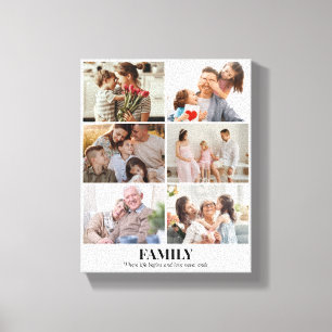 Custom Photo Collage 6 Pictures 8x10 16x20 White Canvas Print
