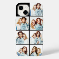 Custom Photo Collage 7 Square Photos Black