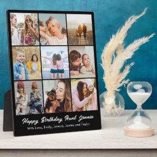 Custom Photo Collage 9 Picture Grid 8x10 Black Plaque