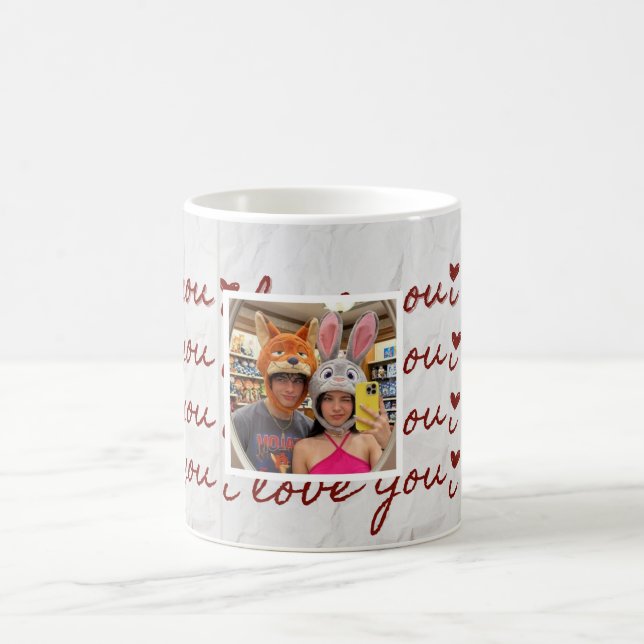 Custom Photo Collage Aesthetic couple Tshirt Coffee Mug (Center)