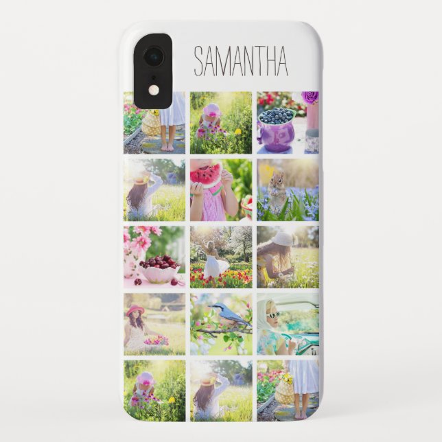 Custom Photo Collage and Name Case-Mate iPhone Case (Back)