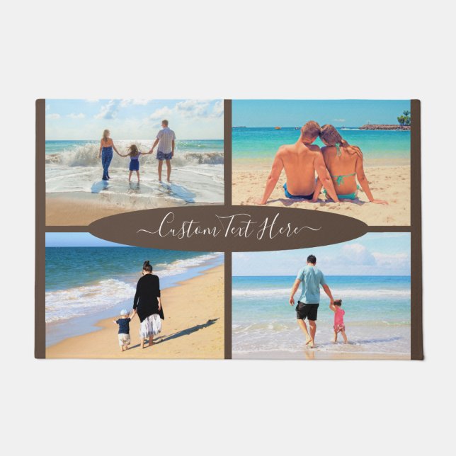 Custom Photo Collage and Text Family Doormat (Front)