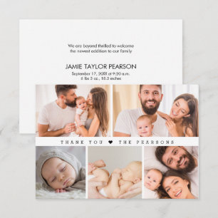 Custom Photo Collage Baby Birth announcement