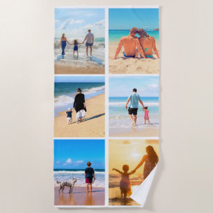 Custom Photo Collage Beach Towel with Your Photos