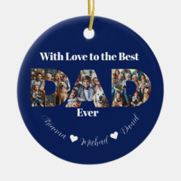 Custom Photo Collage | Best Dad Ever Ceramic Tree Decoration