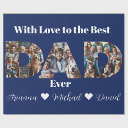 Custom Photo Collage | Best Dad Ever Wrapping Paper