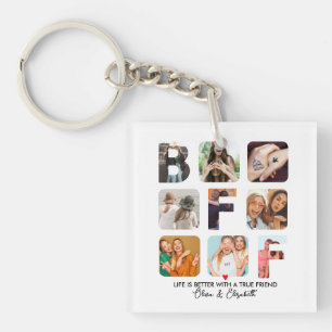 Custom Photo Collage BFF Besties Birthday Gifts Key Ring