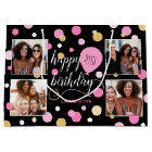 Custom Photo Collage Birthday Pink 21st
