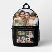 Custom Photo Collage Black Printed Backpack (Front)