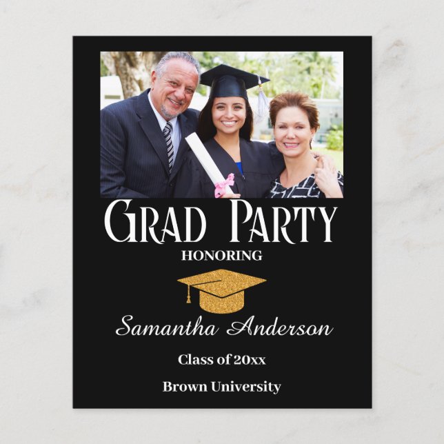 Custom Photo Collage Budget Graduation Invitation (Front)