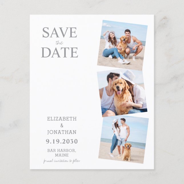 Custom Photo Collage Budget Wedding Save The Date (Front)