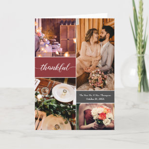 Custom Photo Collage Burnt Orange Thank You Card