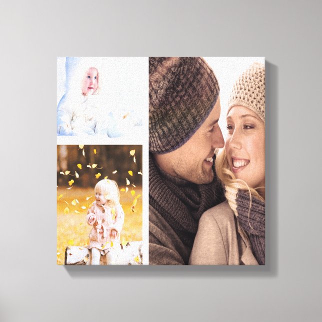 Custom Photo Collage Canvas - White Frame Print (Front)