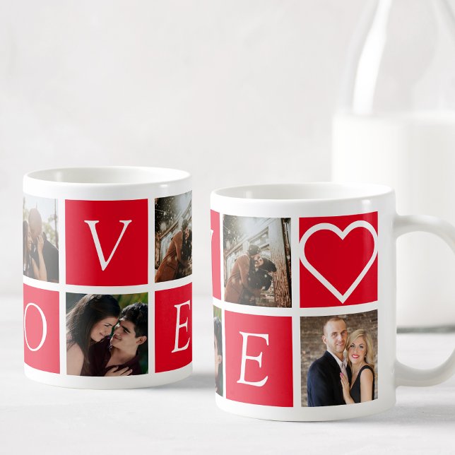 Custom Photo Collage Couples LOVE Romantic Coffee Mug (Creator Uploaded)