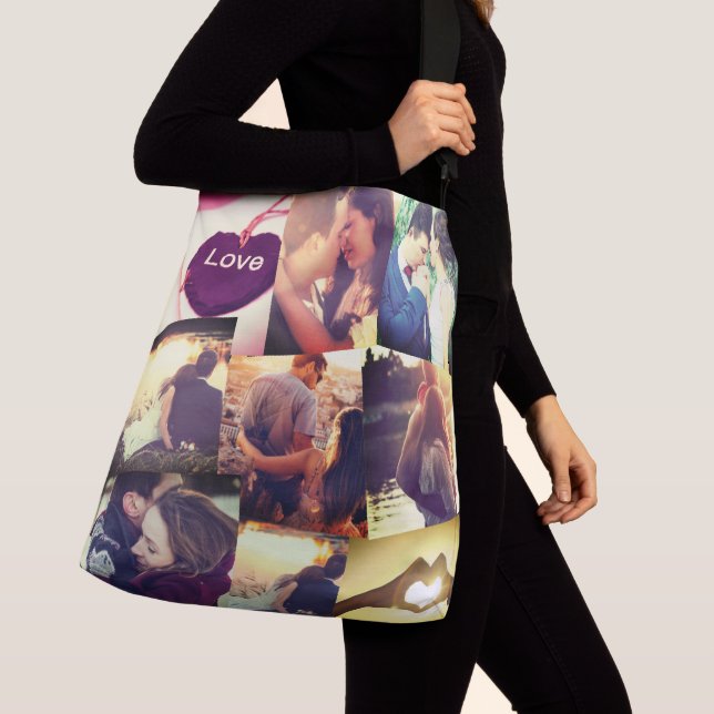 Custom photo collage crossbody bag (Close Up)