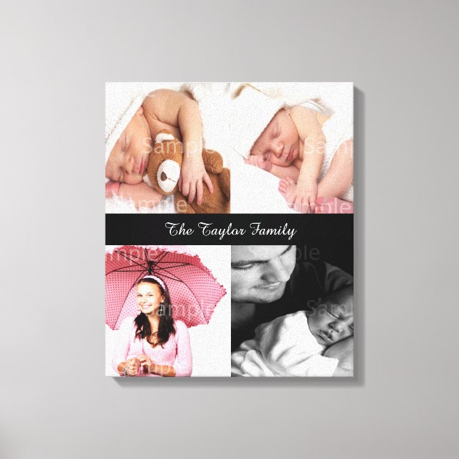 Custom Photo Collage Customisable Canvas Print (Front)