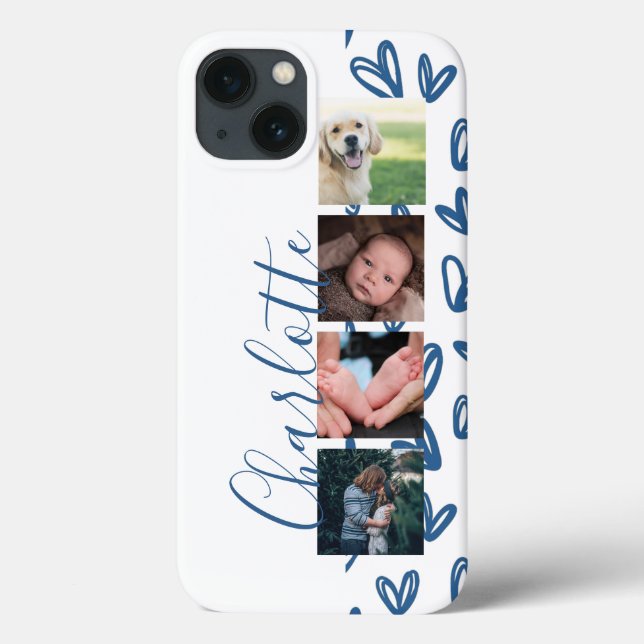 Custom Photo Collage Customisable Hearts Case-Mate iPhone Case (Back)