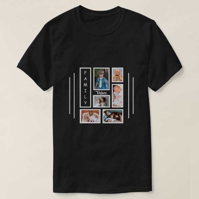 Custom Photo Collage Design Men's Black T-Shirt (Design Front)