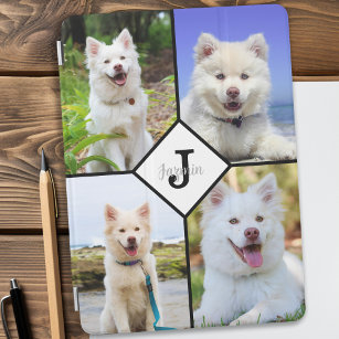 Custom Photo Collage Dog Pet Cat Monogram Photo iPad Air Cover
