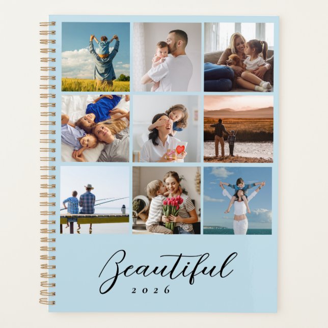 Custom Photo Collage Family Annual Planner (Front)