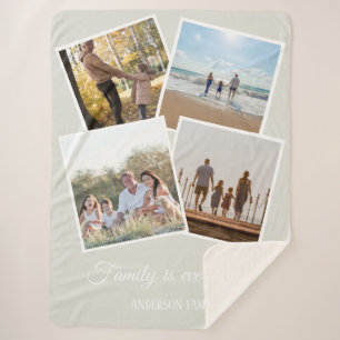 Custom photo collage Family is Everything Sherpa Blanket