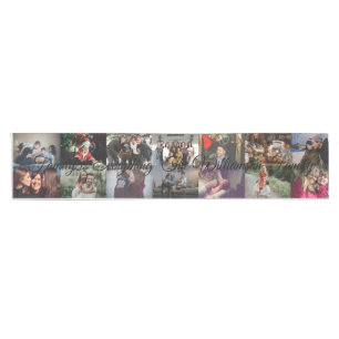 Custom Photo Collage Family Name 14 Family photos Short Table Runner