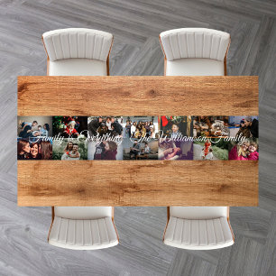 Custom Photo Collage Family Name 14 Family photos Short Table Runner