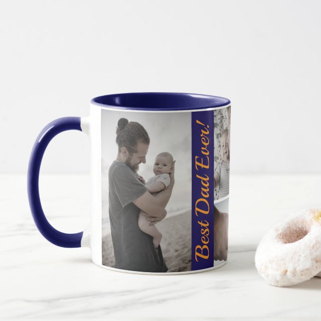 Custom Photo Collage Father's Day Mug (With Donut)