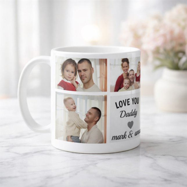 Custom Photo Collage for Dad Large Coffee Mug (Creator Uploaded)