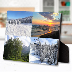 Custom Photo Collage Frameless Easel Back Plaque