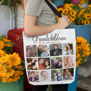Custom Photo Collage Gift for Grandma & Grandpa Tote Bag