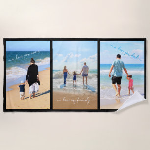 Custom Photo Collage Gift with Your Family Photos Beach Towel