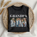 Custom Photo Collage Grandpa – Personalised Gift T-Shirt<br><div class="desc">Celebrate a special grandpa with this personalised photo collage design featuring the word "GRANDPA" above three cherished pictures. Whether it's for Father’s Day, a birthday, or just because, this heartfelt layout captures loving memories with grandkids. The text “GRANDPA” can be changed to “PAPA, ” “GRAMPY, ” or any name of...</div>