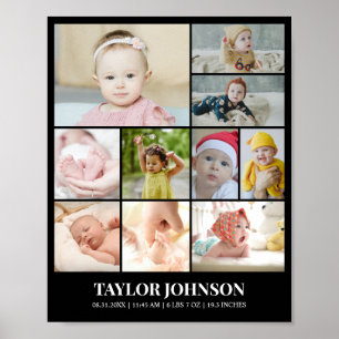 Custom Photo Collage Grid 10 Pictures 8x10 16x20 Poster
