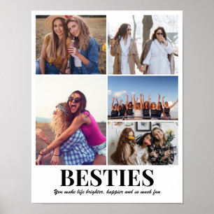 Custom Photo Collage Grid 5 Pictures 11x14 22x28 Poster
