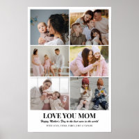 Custom Photo Collage Grid 6 Pictures 12x18 24x36