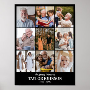 Custom Photo Collage Grid 9 Pictures 12x16 18x24 Poster