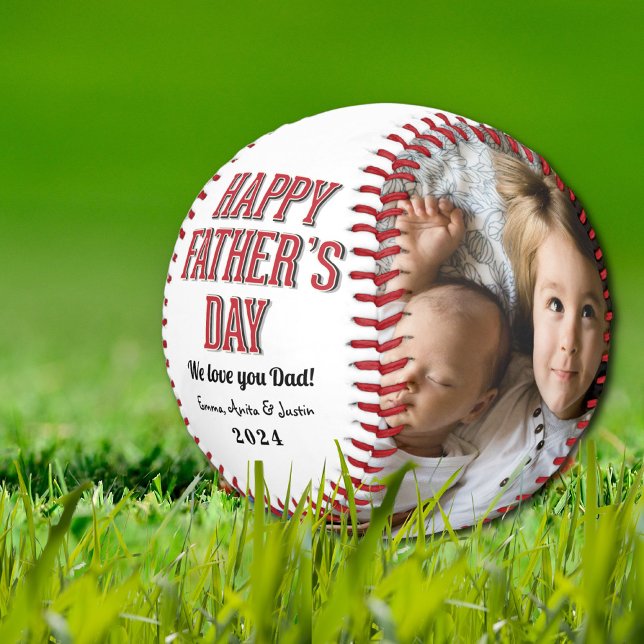 Custom Photo Collage Happy Father's Day Baseball (Creator Uploaded)