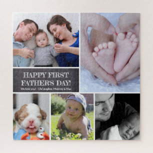 Custom Photo Collage Happy First Father's day Jigsaw Puzzle