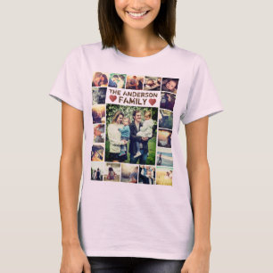 Custom Photo Collage hearts and text T-Shirt