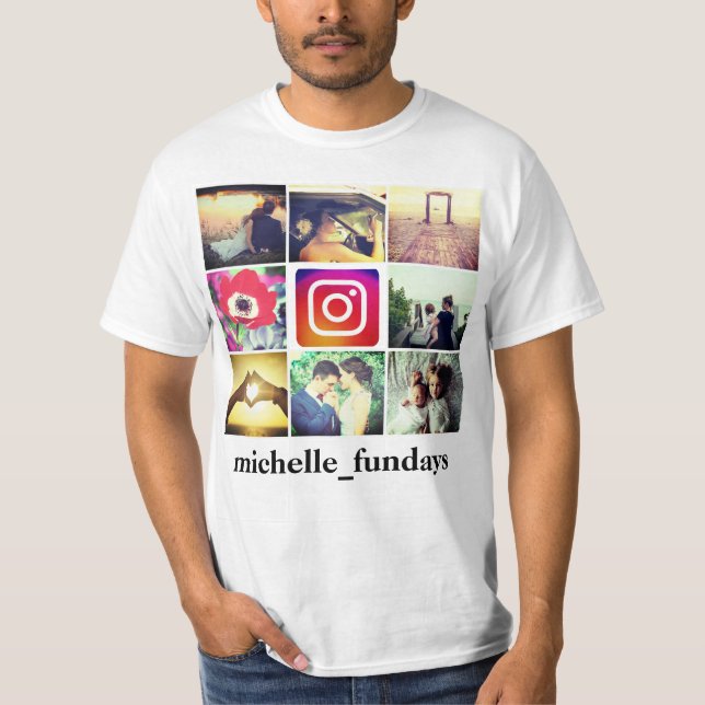 Custom photo collage instagram logo T-Shirt (Front)