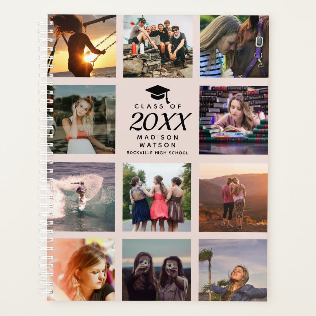 Custom Photo Collage Instagram Modern Chic Trendy Planner (Front)