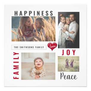 Custom Photo Collage Love Joy Family Print